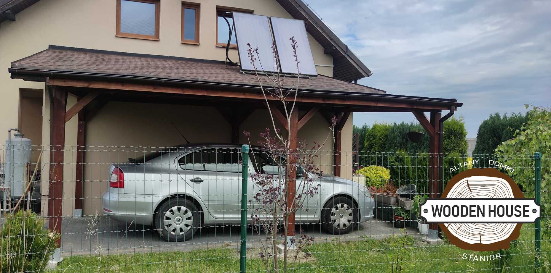 Wiata drewniana samochodowa - carport 1 wym 6x3m