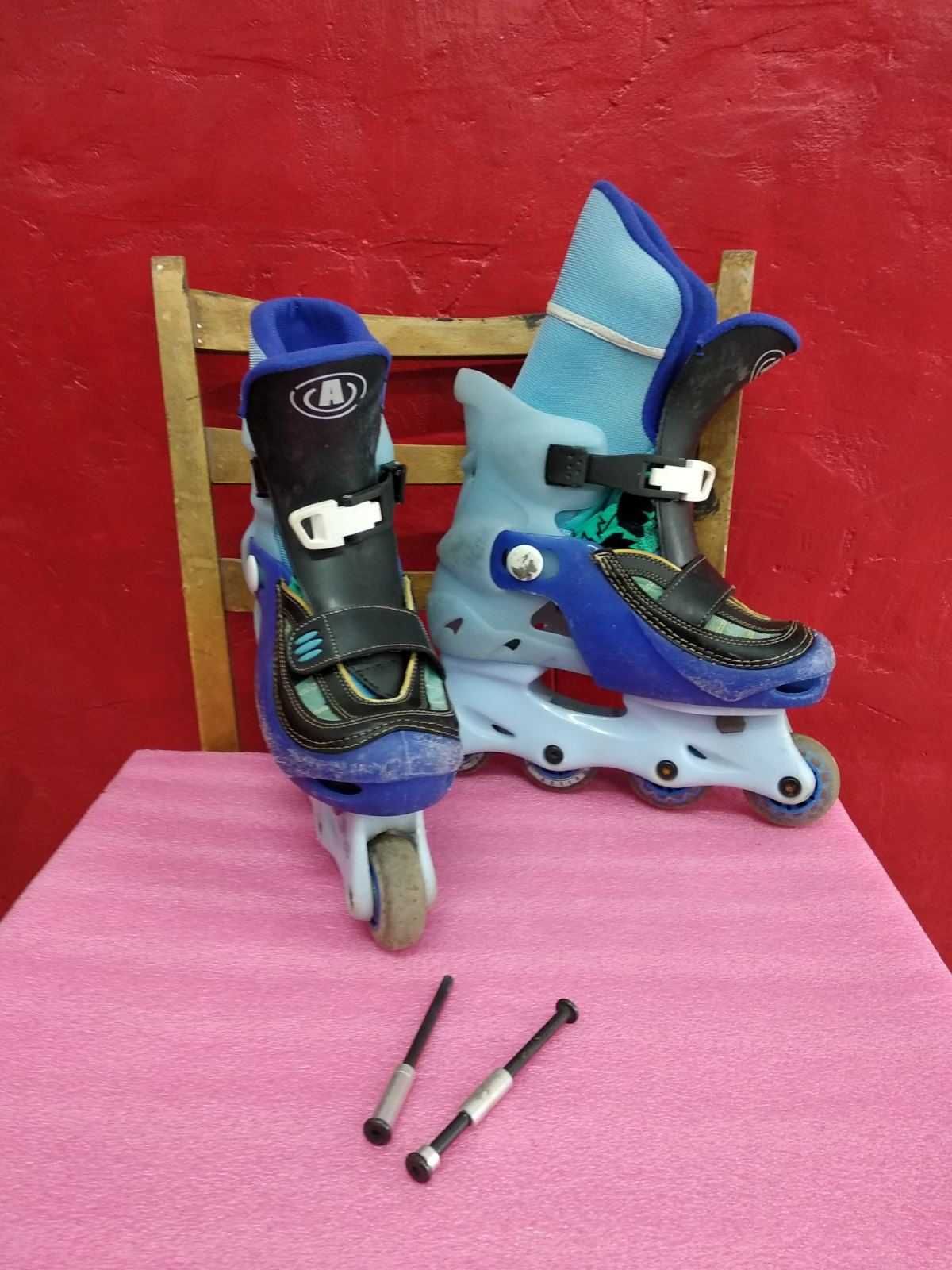 Роликовые коньки раздвижные SkateX Happy Rider 35-38 синие
