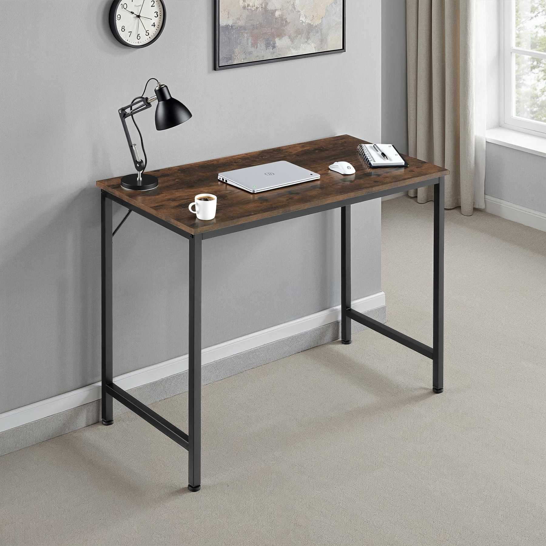 Biurko Jenkins industrialny ciemny 100 cm OUTLET