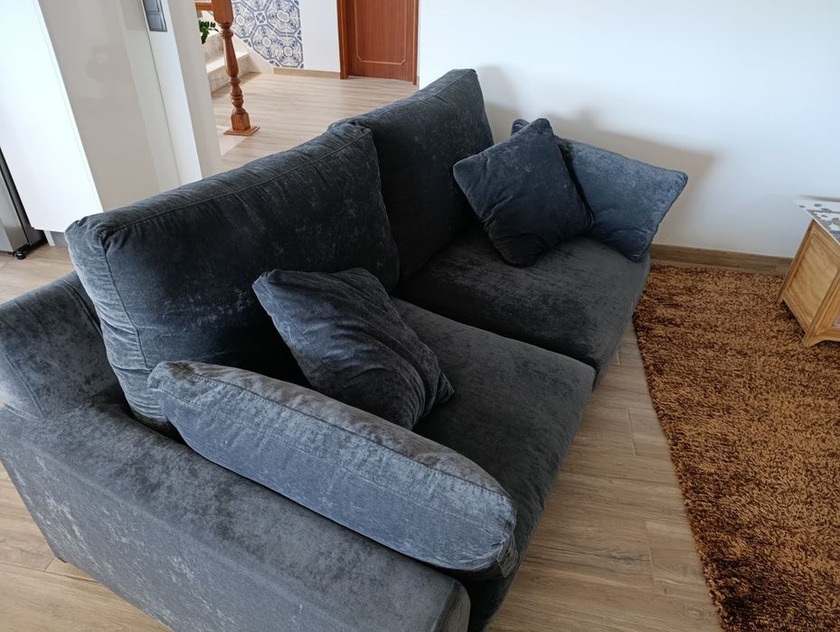 Sofá de sala cinza 2*10/1,00