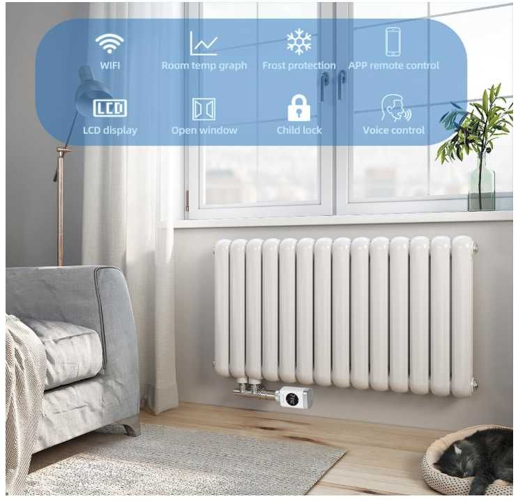 Inteligentny termostat grzejnikowy Wifi SALCAR TRV801W