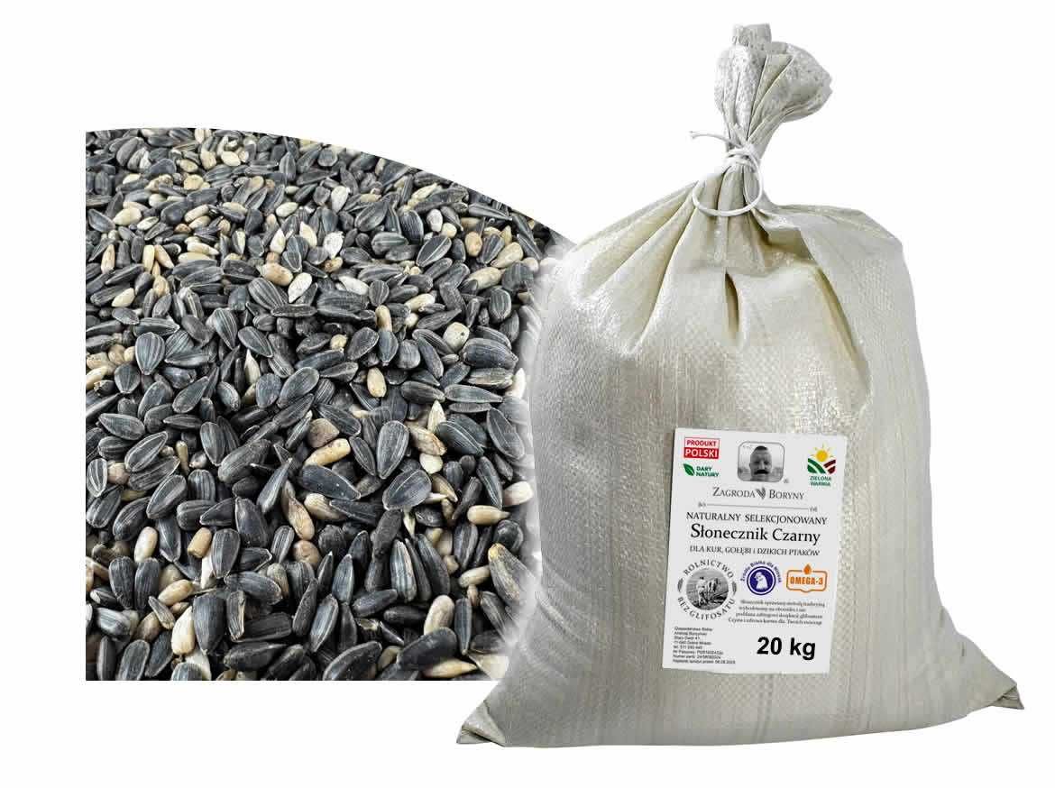 Słonecznik dla Kur i Gołębi 20KG Karma dla Ptaków bez Plewy i Glifosat