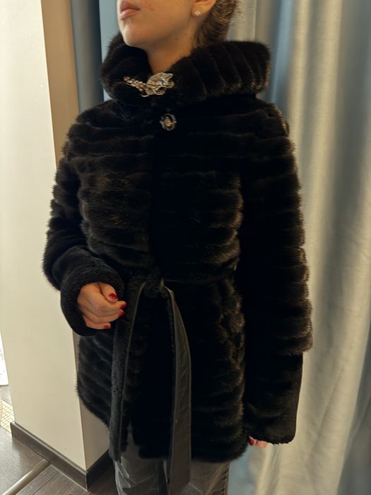 Шуба мутон + норка