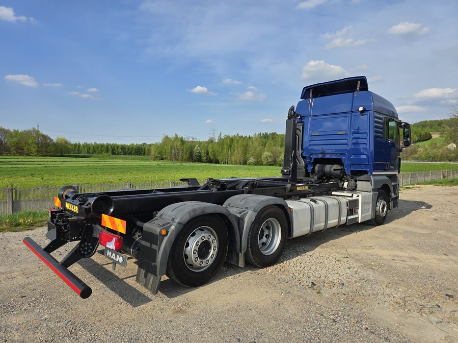 MAN TGX 2017 hakowiec 3 Osie 26t meiller Euro6 zamiana