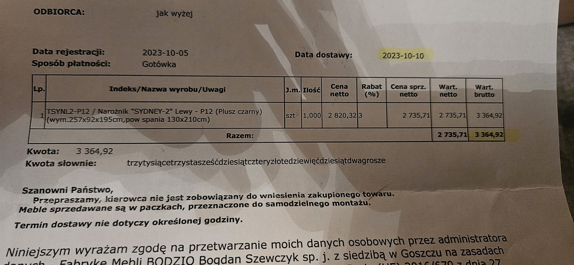 Narożnik tapicerowany Sydnej czarny plusz lewy