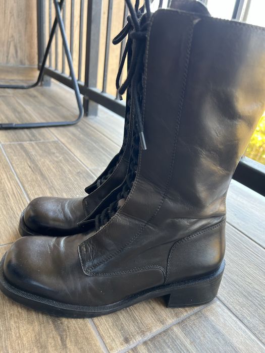 Шкіряні чоботи Зара