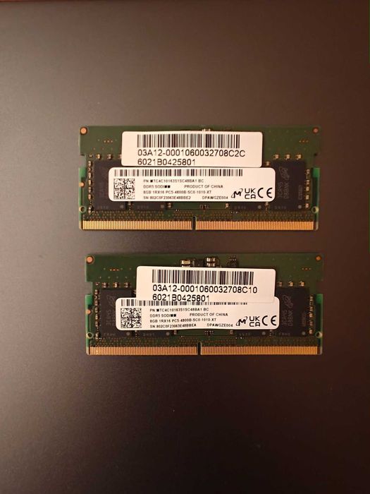 Micron 8 GB SO-DIMM DDR5 4800 MHz x2