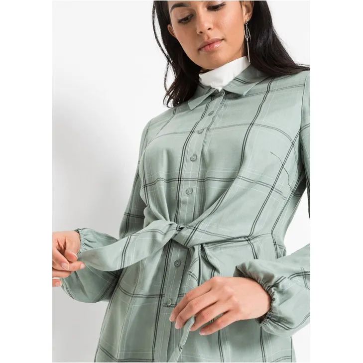 bonprix casualowa koszula bluzka w kratę guziki 48-50