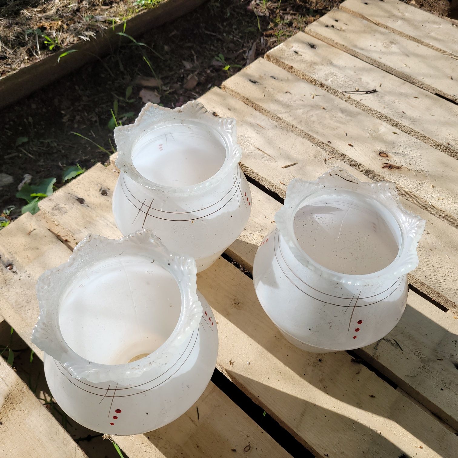 Klosze zestaw,  5 kloszy do lampy , klosze PRL