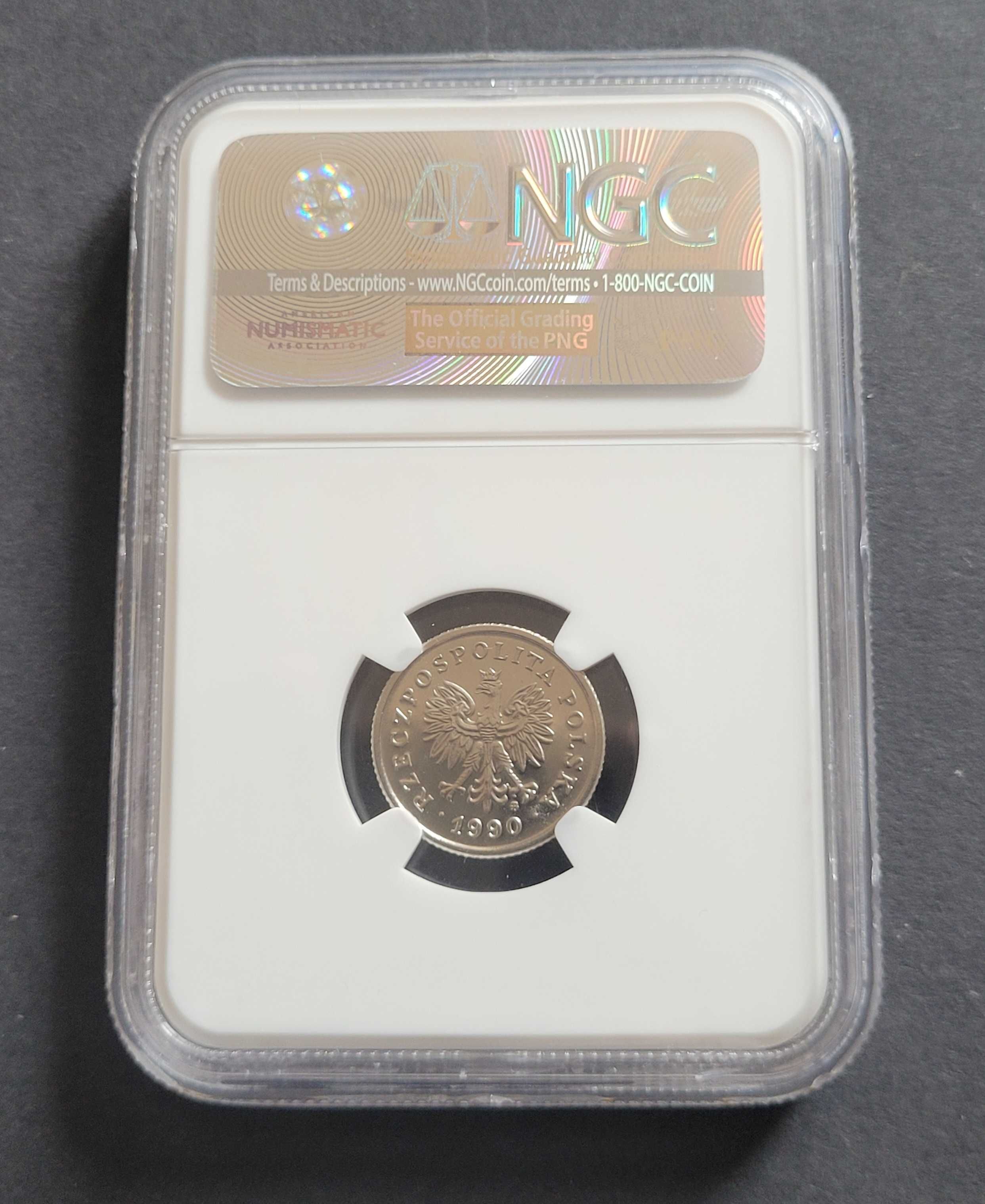 20 groszy 1990 nikiel próba NGC PF 69 Ultra Cameo