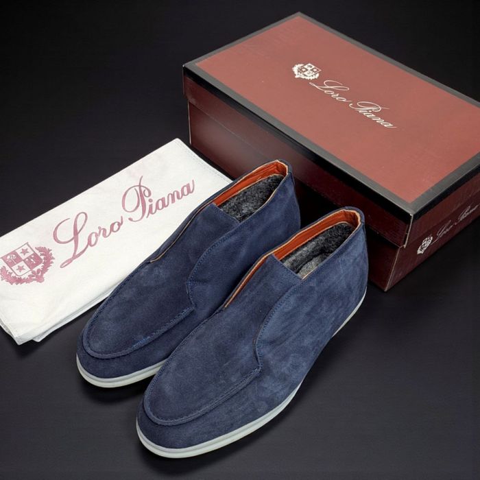 Лофери Loro Piana чоловічі високі утеплені лофери Loro Piana утеплені