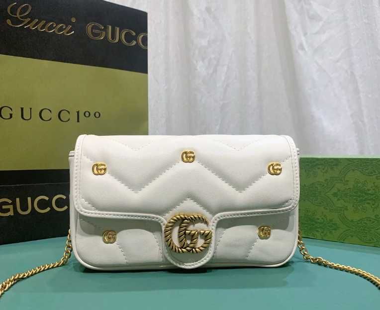 Gucci GG Marmont Small Matelasse Bag White