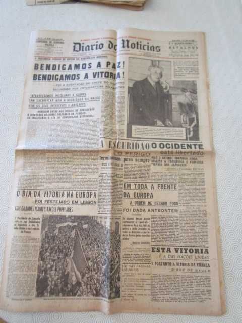 jornal DN 9 MAIO de 1945 fim da II Guerra mundial na Europa Alemanha