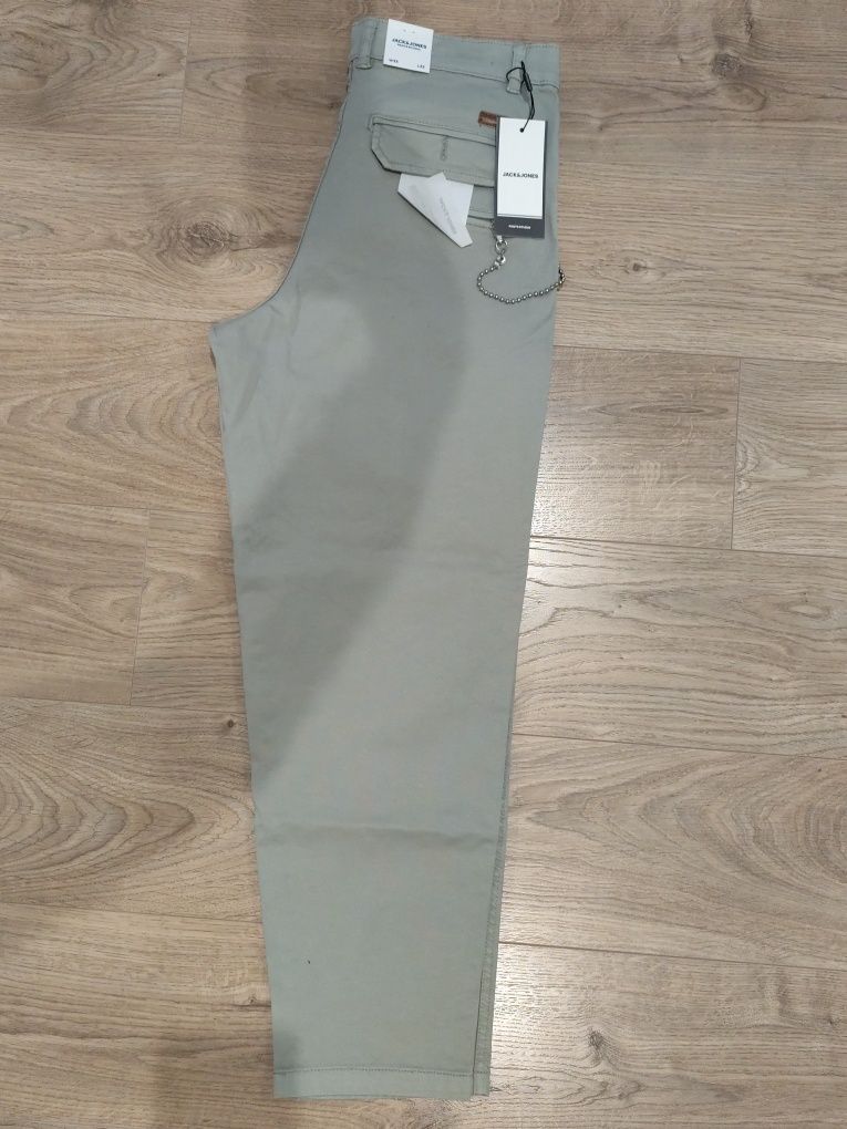 Męskie spodnie casual Jack & Jones Wide npstbill Freddie  luźne 33/34