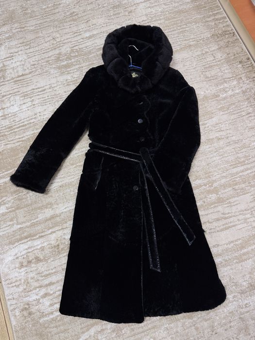 Натуральна шуба з мутона (вставки норки)