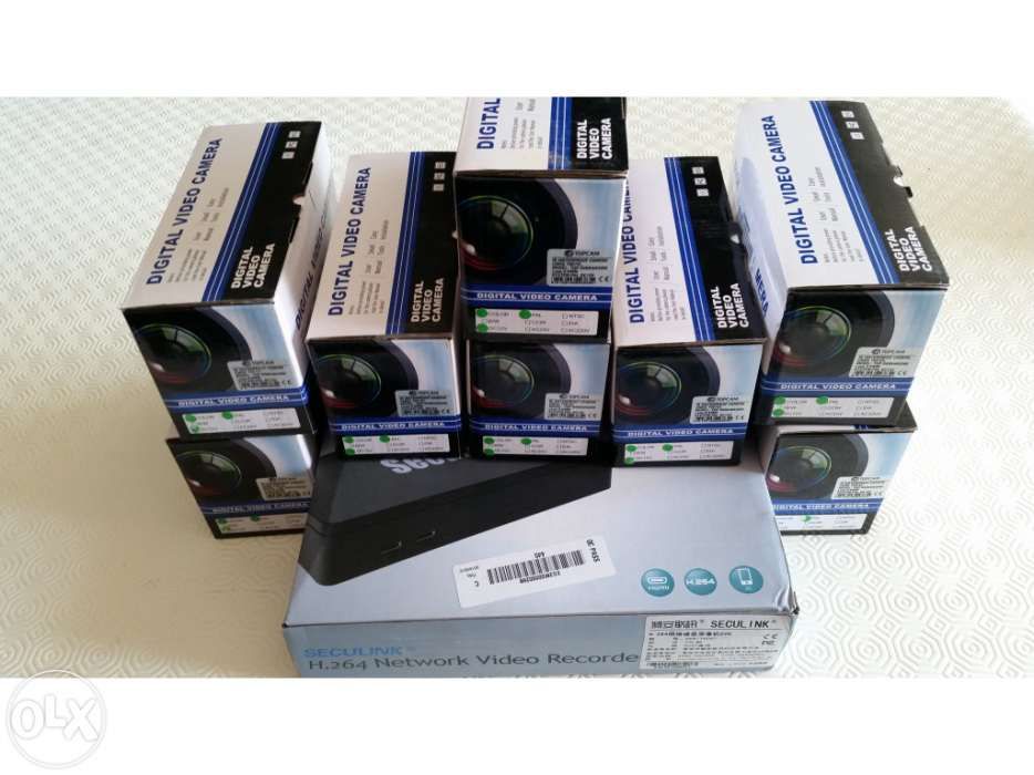 Kit 8 cameras 700 linhas + gravador 8 canais sistema video vigilancia