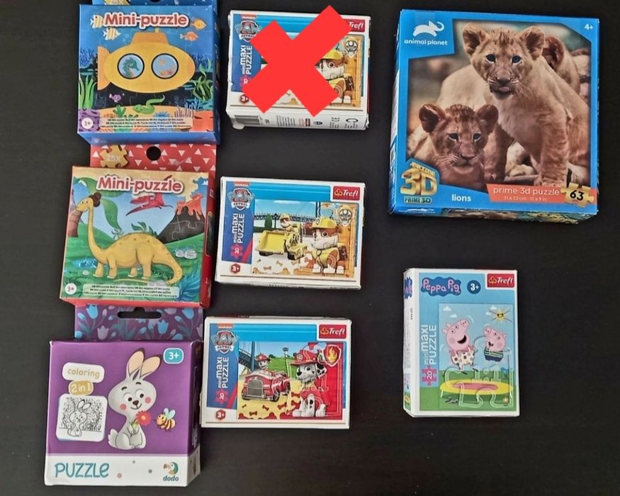 Комплект пазлів  7шт.( Trefl mimiMaxi puzzle,  Dodo та інші)