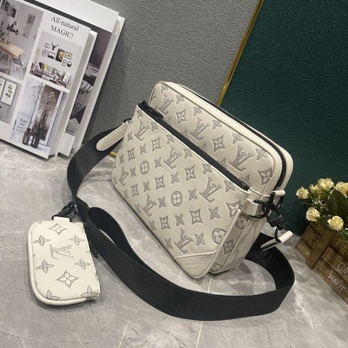 LOUIS VUITTON TRIO 3в1 3v1 messenger сумка мужская кожаная синяя