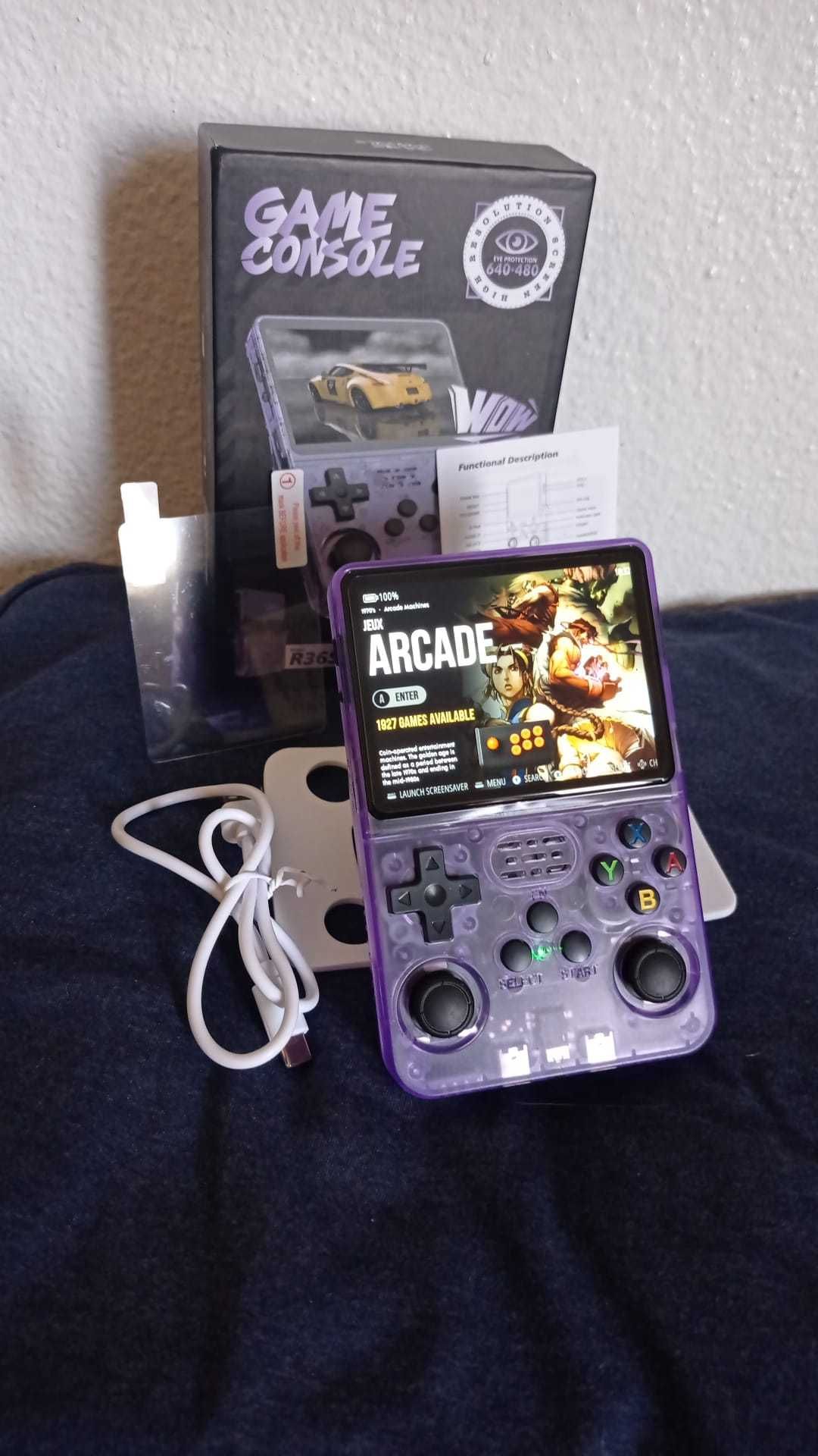 Consola Portátil Retrô R36 - Roxo - Nova!!