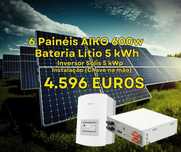 Painéis Solares com bateria de lítio