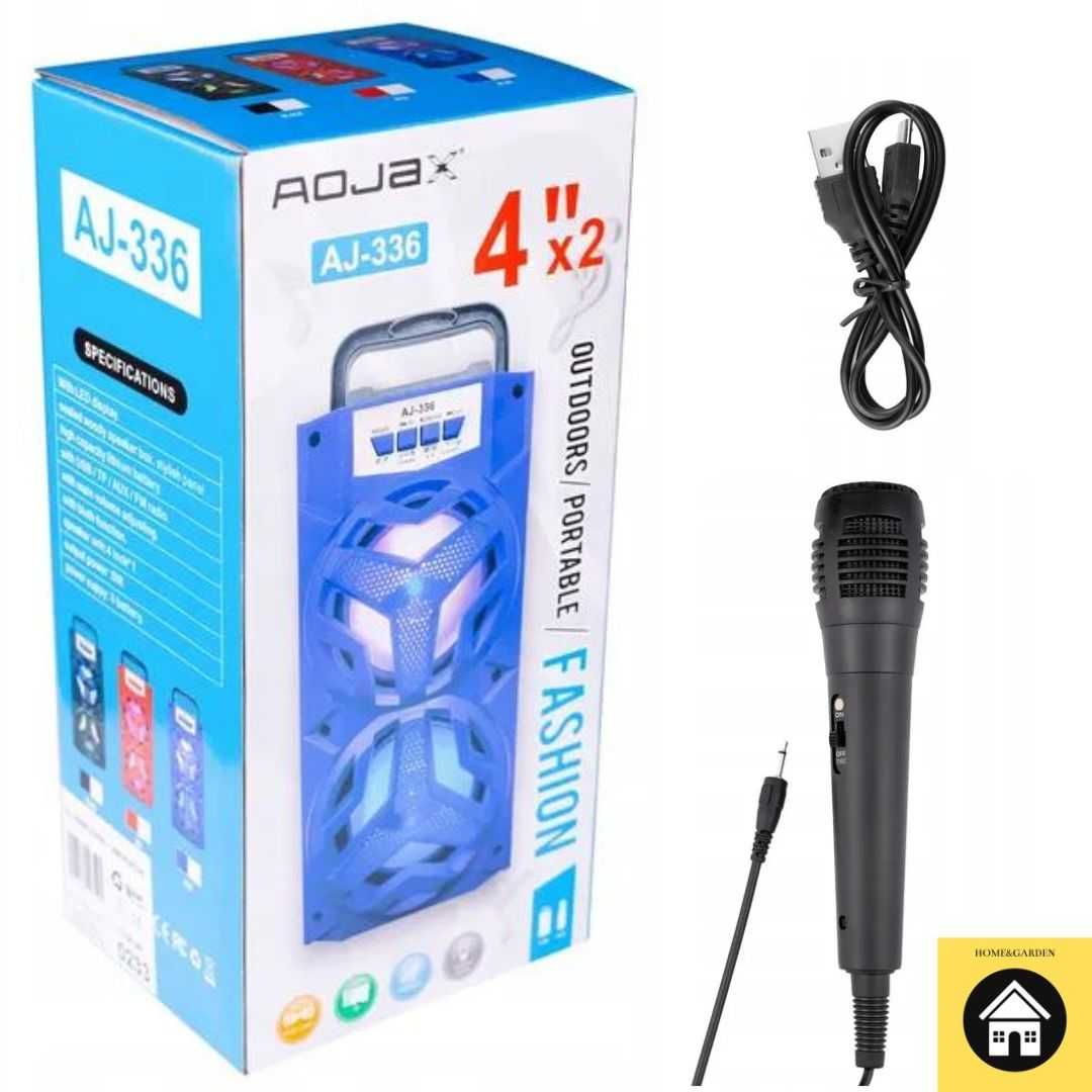 Wieża Kolumna Głośnik Bluetooth LED Karaoke + GRATIS Mikrofon