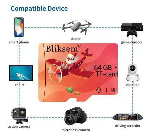 Новорічний Micro SD / TF накопичувач Bliksem 64 Gb (карта памяти)