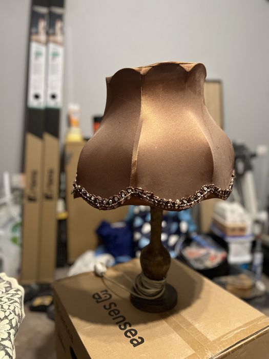 Lampa stołowa vintage z abażurem