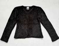Czarny lśniący sweter S