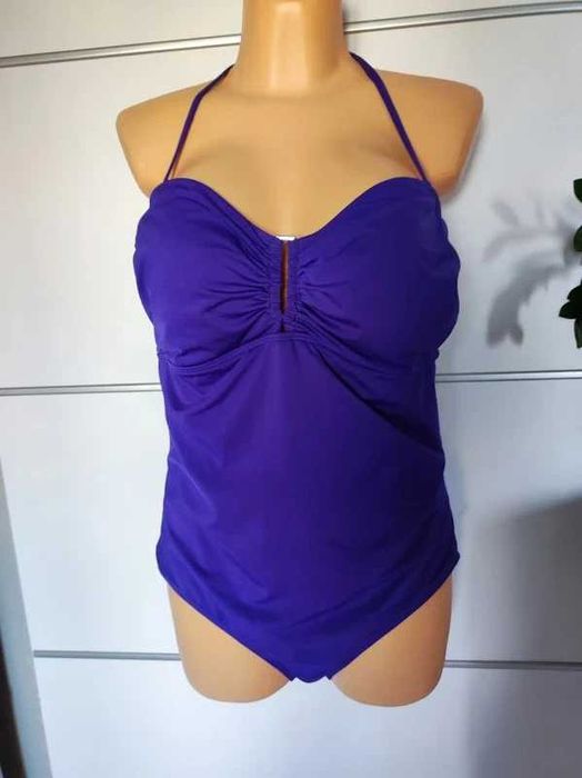 M&S r 46 fioletowy strój jednoczęściowy plus size