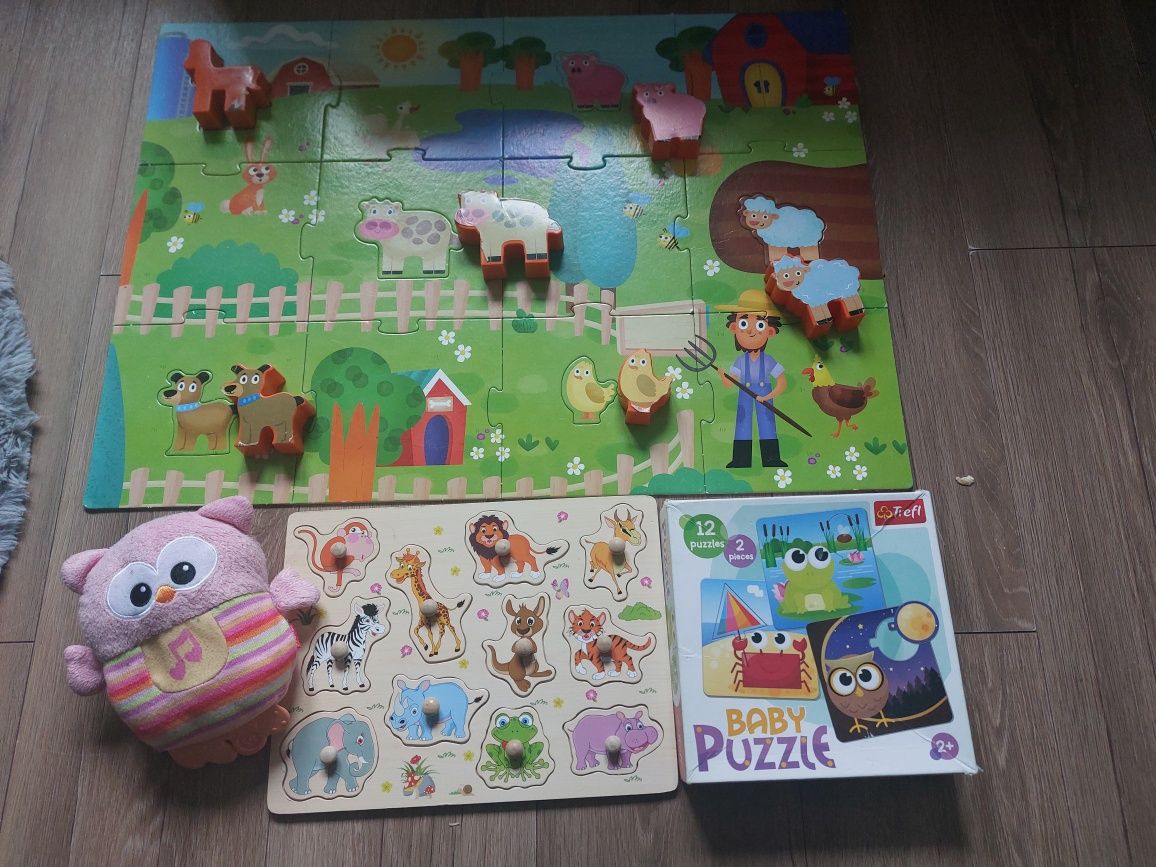 Zestaw zabawek puzzle, układanka zwierzęta