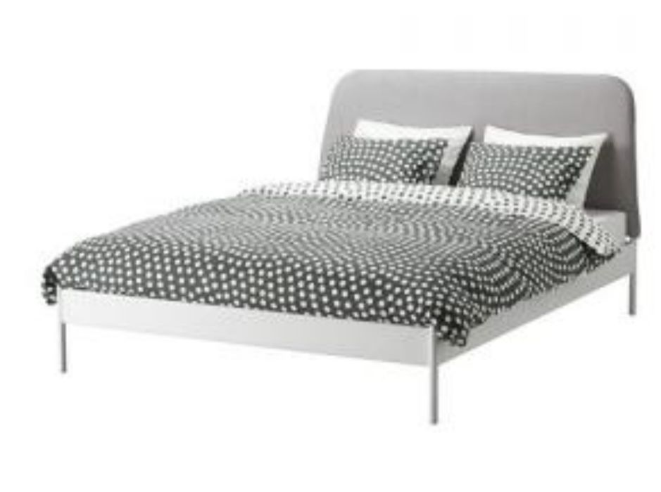 Łóżko metalowe białe Ikea Duken 140x200 stelaż i materac