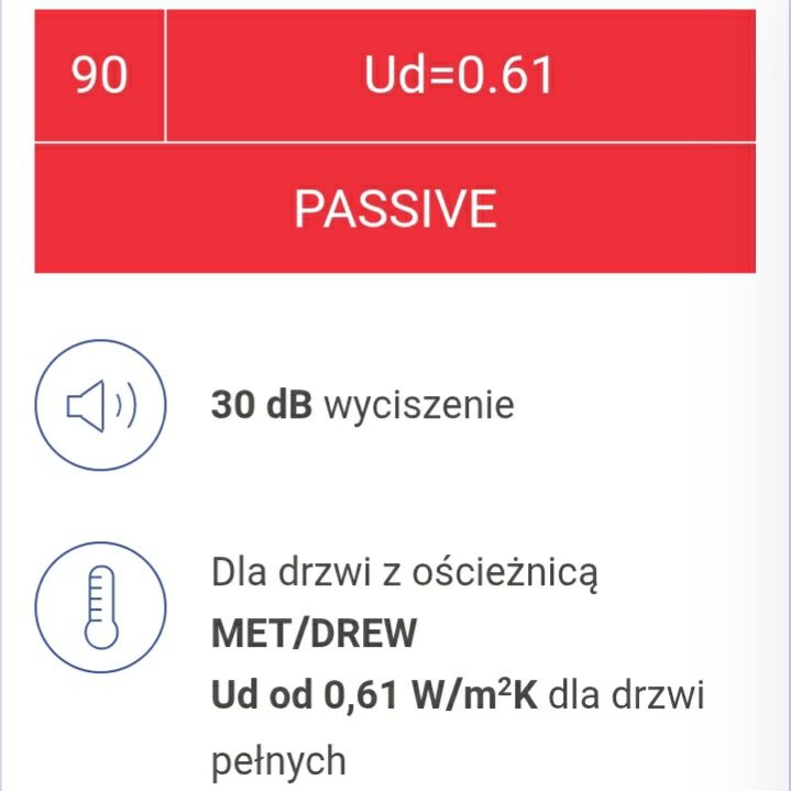 Drzwi zewnętrzne Martom Passive 90mm