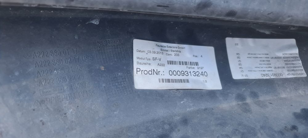 Zderzak Przedni Przód Mercedes S-klasa W222 Kpl.