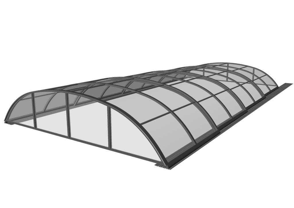 Zadaszenie basenowe SMART 12,83 x 5,25 x 1,00 poliwęglan lity