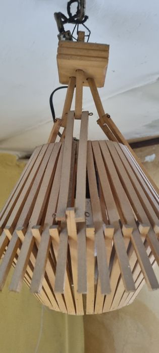 Lampa drewniana PRL