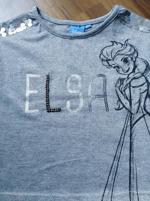 Elsa Elza Bluzka Bluzeczka Brokat Frozen Kraina Lodu