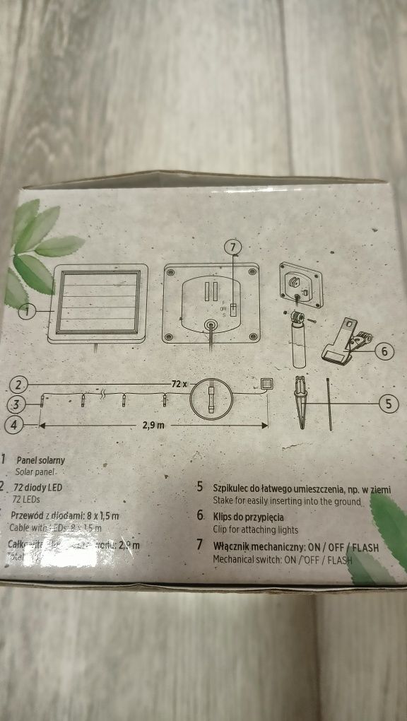 Oświetlenie parasolowe Solarne Led