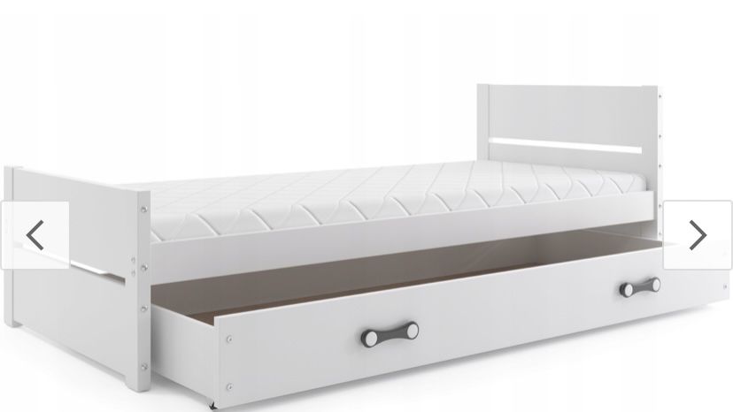 Łóżko Bartek białe jednoosobowe drewniane