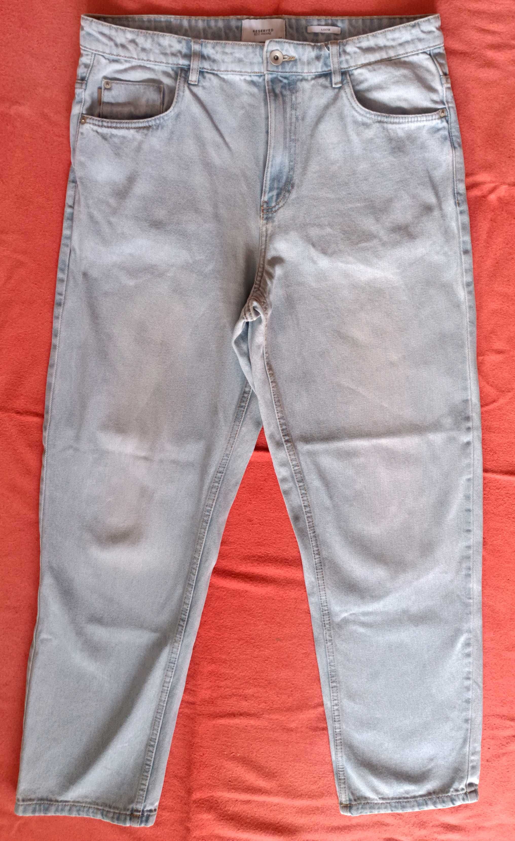Spodnie męskie  jasny jeans RESERVED LOOSE 34