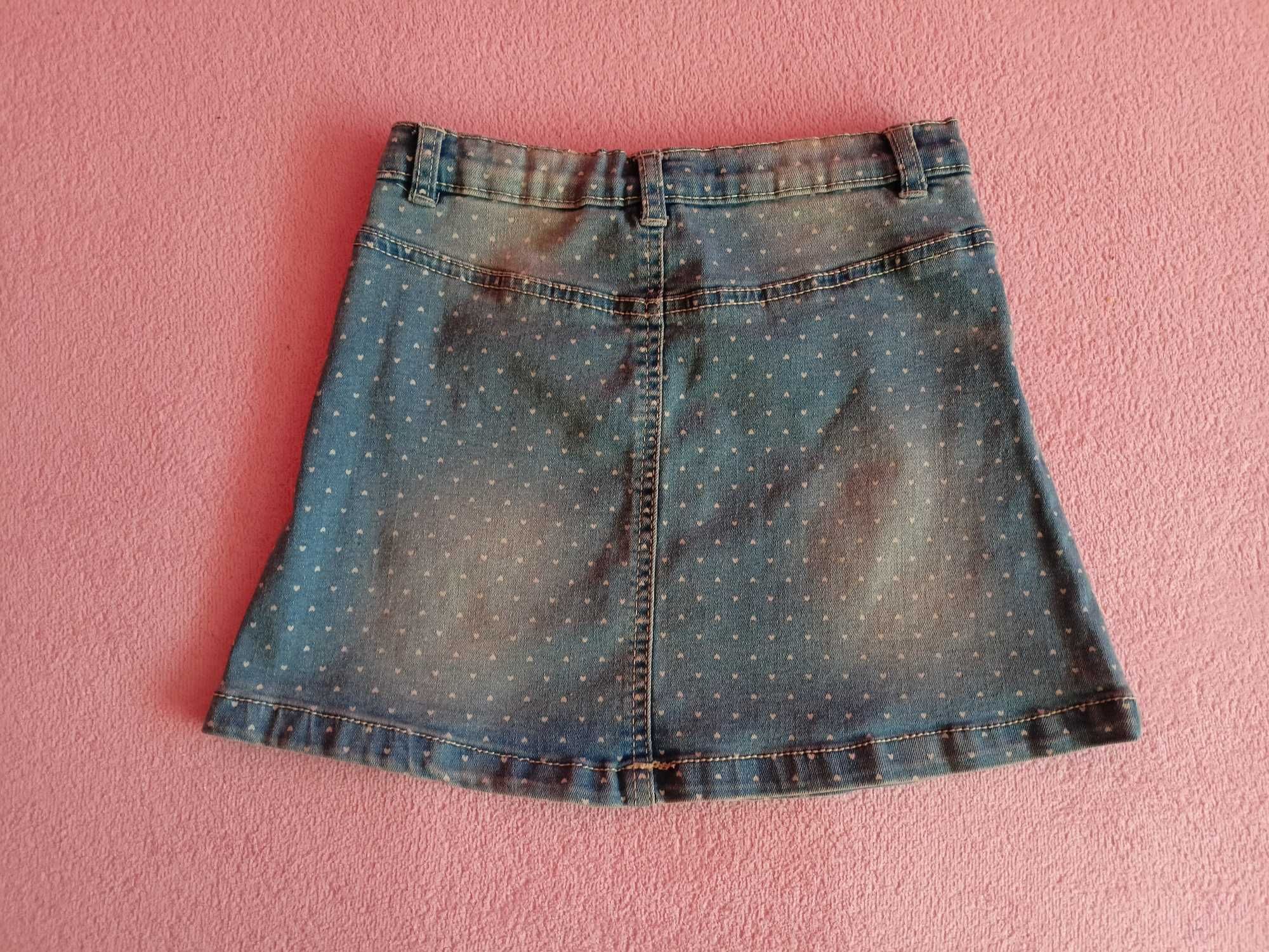 Spódnica jeans rozm. 134 modne przetarcia jak nowa