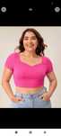 T-shirt cropped top rosa Nova - tamanho 48