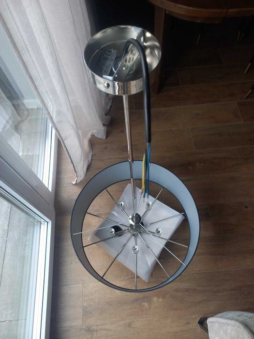 Żyrandol mosiężny NEMI nem-zwd-5 czarny abażur nikiel KUTEK MOOD