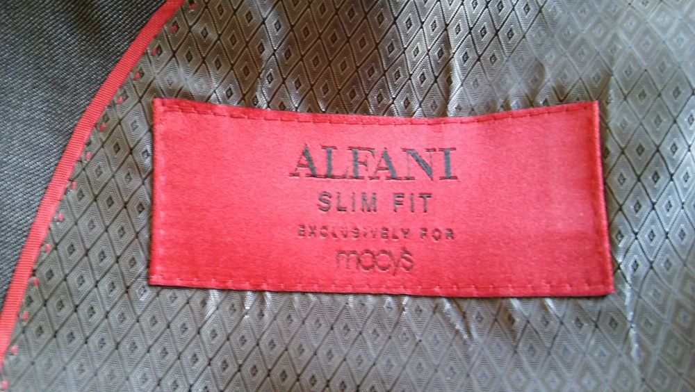 Fato NOVO Tam. L Fato Men's Alfani Slim-Fit Cinza 3 peças