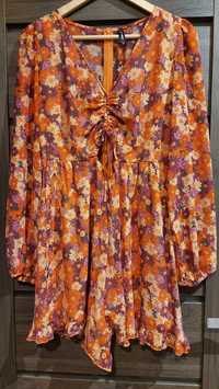 Sukienko- spodnie, kombinezon letni kwiaty M