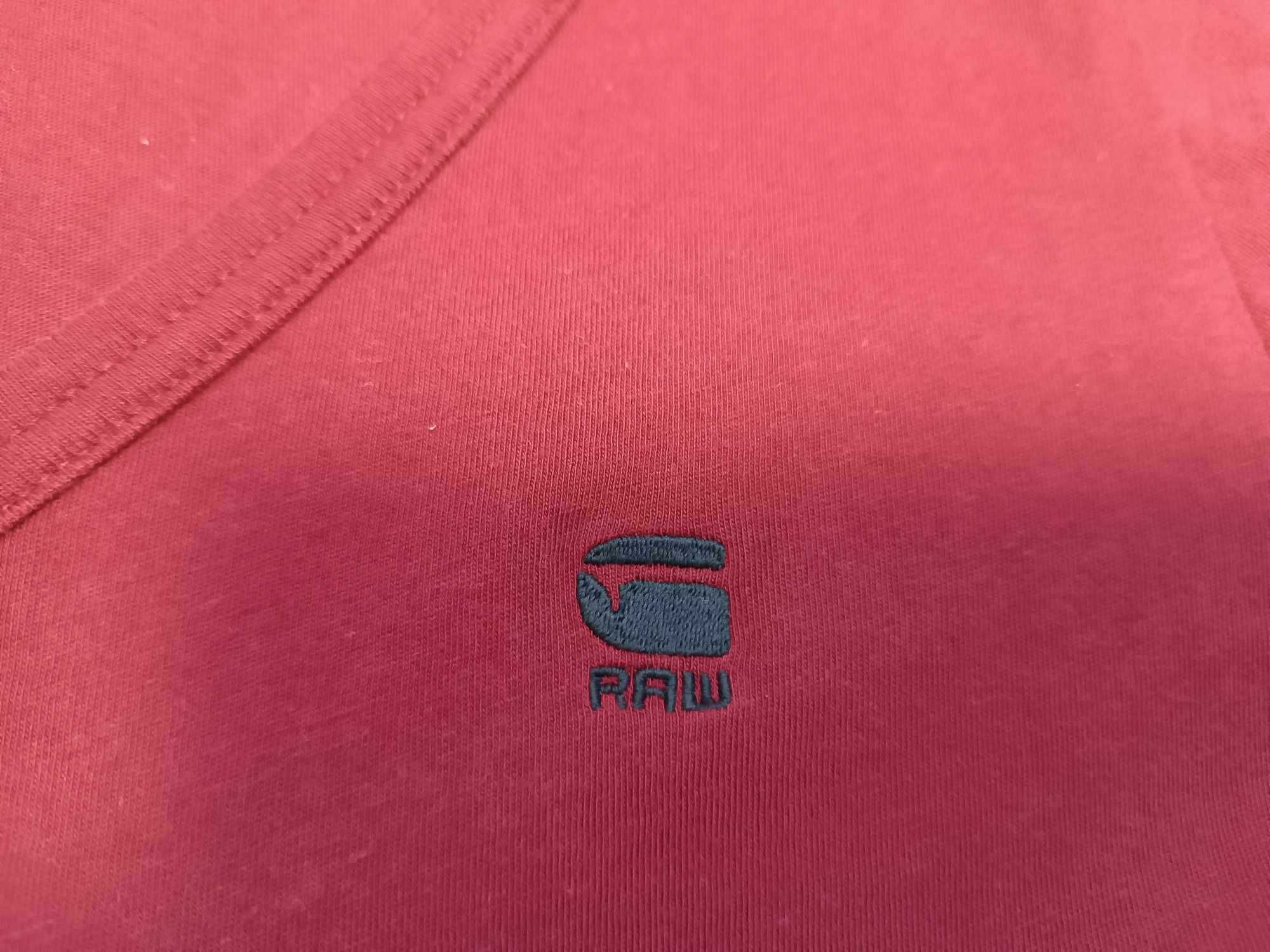 T-shirt bluzeczka bawełniana bordowa logowana - M/L - "G-STAR RAW".