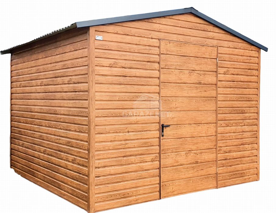 DOMEK OGRODOWY GARAŻ BLA 3M X 3M Dwuspad Drzwi Drewnopodobny 3X3 GB257