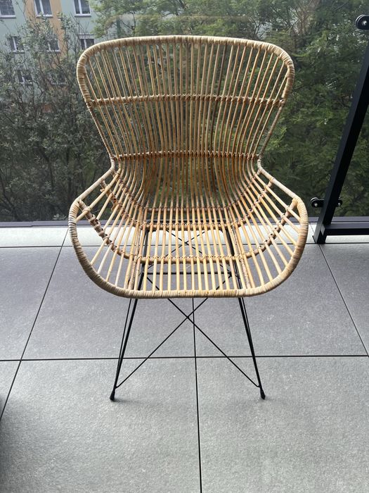 2 Krzesla ogrodowe rattanowe Halmar boho + 1 nowe siedzisko