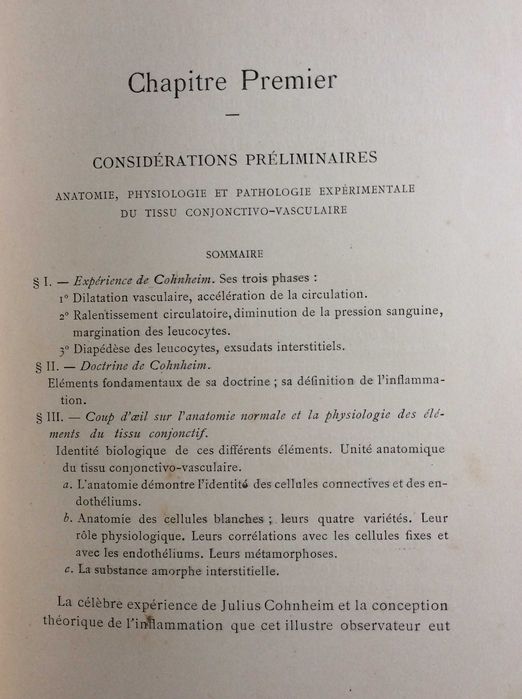 L'Inflammation. Études anatomo-pathologiques, 1893