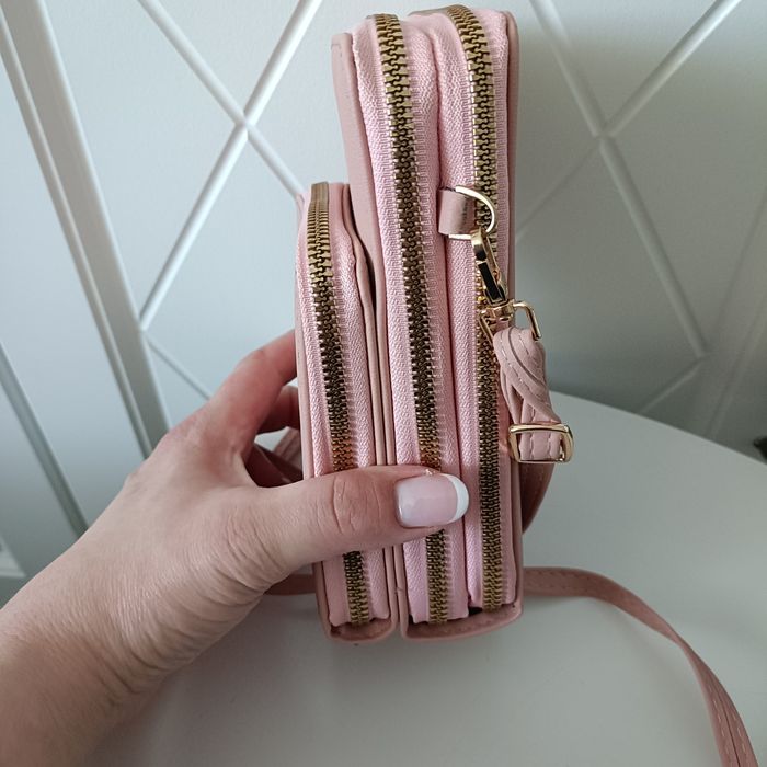 Torebka damska mała pudrowy róż