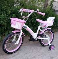 Продам розовый велосипед с корзиной для девочки